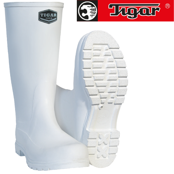 Бела висока работничка чизма Тигар