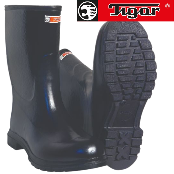 Црна работничка чизма Тигар со пресован ѓон